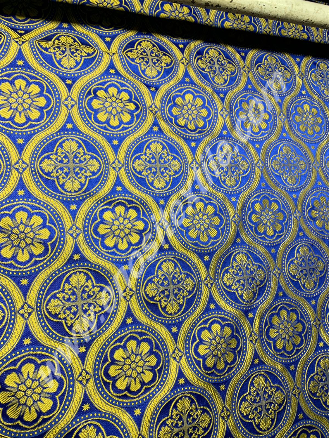 KL-010 Dark Blue-Gold Brocade Fabrics